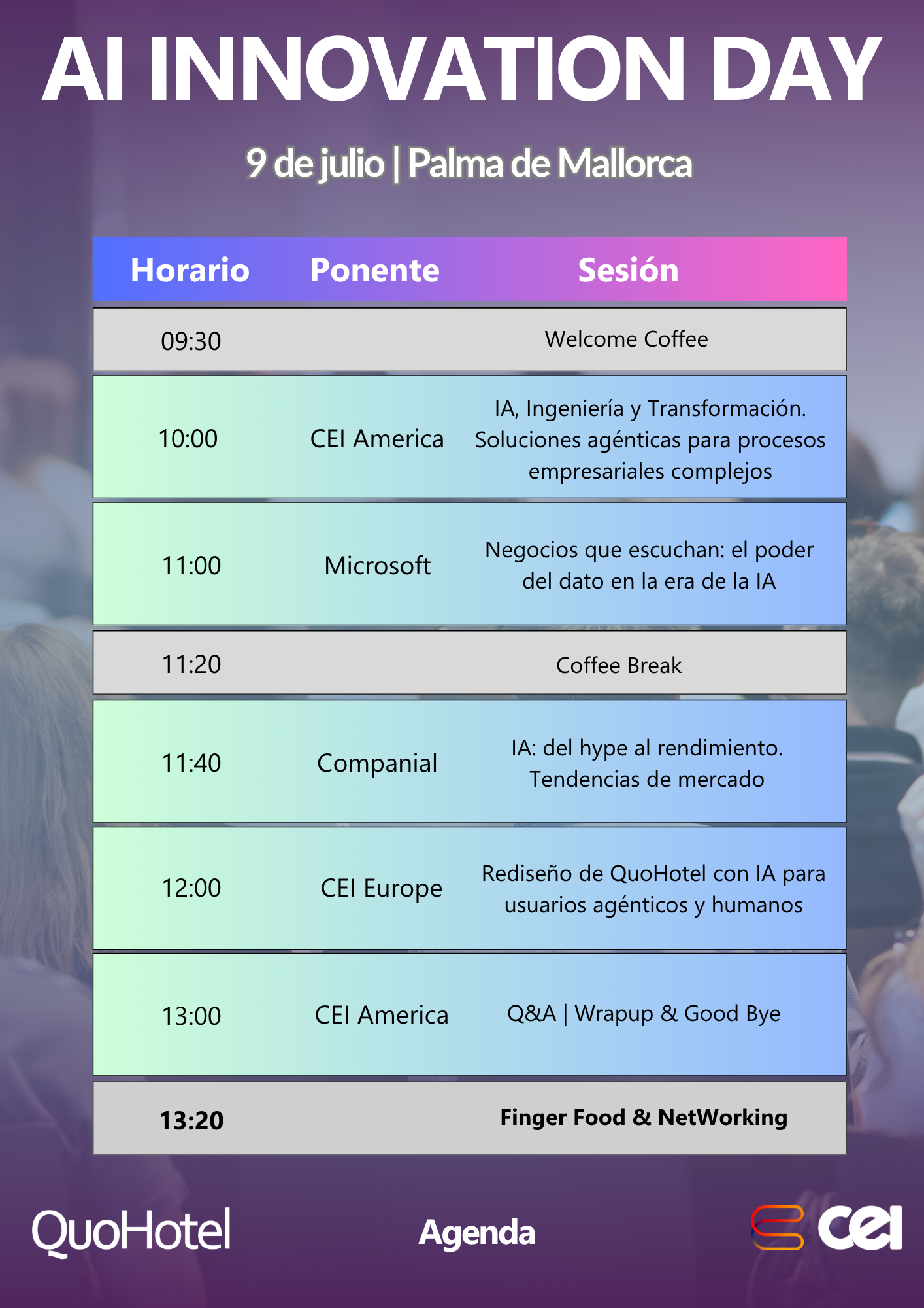 Agenda evento presentacion quohotel
